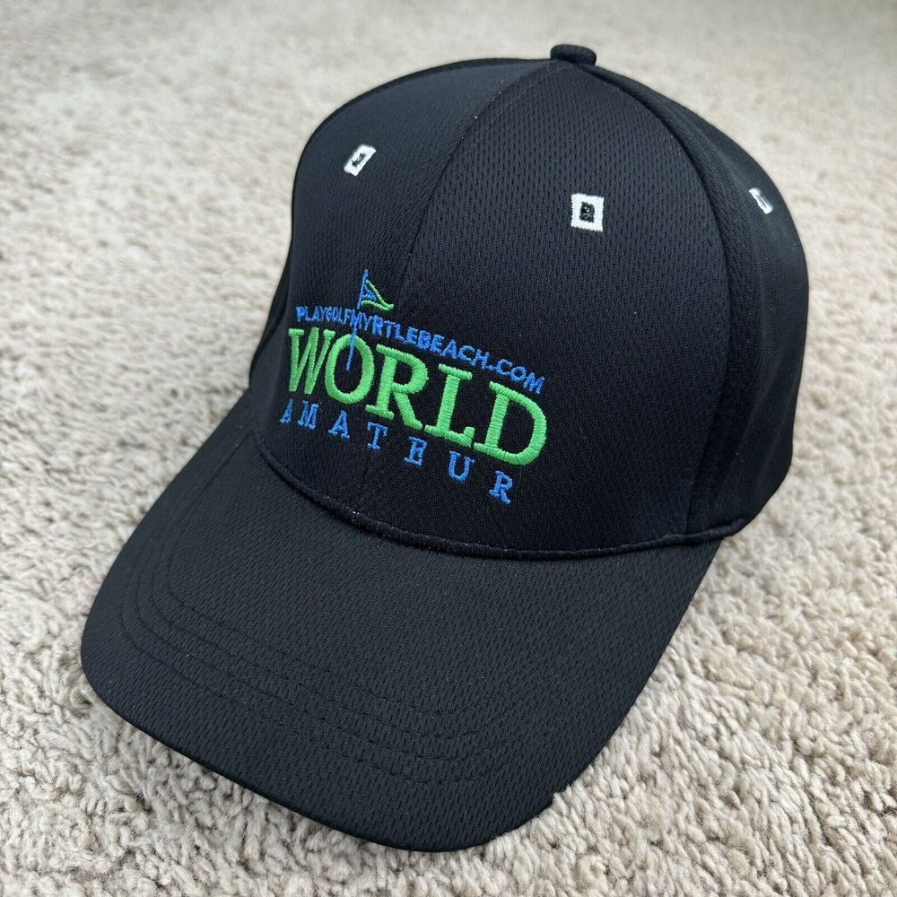 Play Golf Myrtle Beach Hat World‎ Amateur SaintNine SnapBack Black Spellout Cap